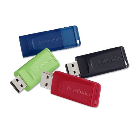 Verbatim Store n Go USB Flash Drive, 16 GB, Assorted Colors, PK4 99123